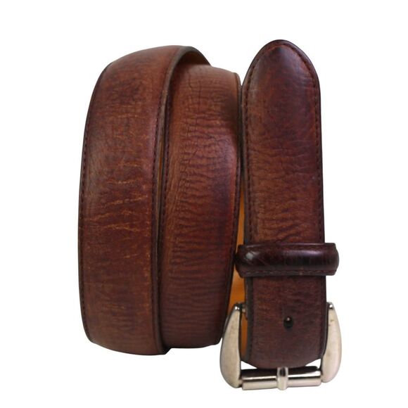 VTG Polo Ralph Lauren BROWN REAL LEATHER 1 1/8"Wd CASUAL DRESS MEN'S BELT 36 (F3 - Picture 1 of 16